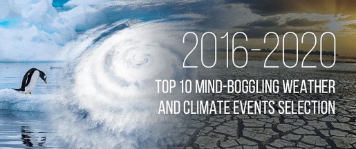 Organised public online polling campaign 2016-2020 Top 10 Mind-boggling Weather and Climate Events Selection