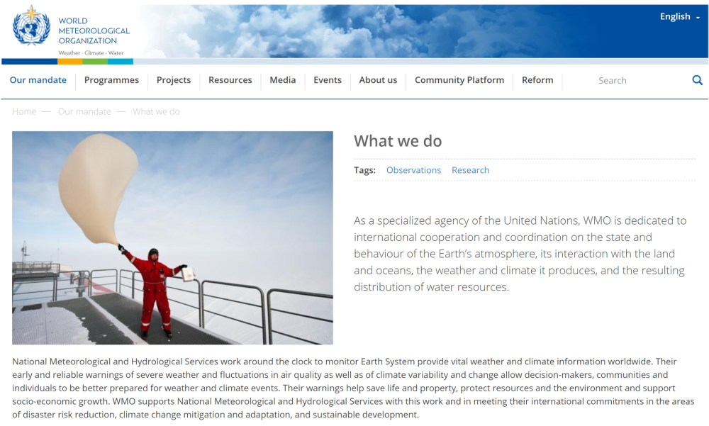 The website of WMO