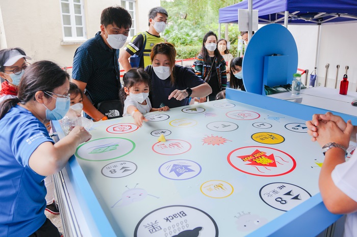 Visitors enjoyed playing the game “Dr.Tin Lucky Wheel”, better  understanding different weather warnings and signals