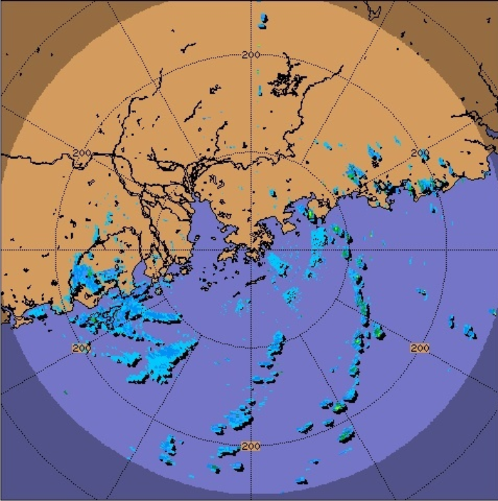 Radar echoes captured at 1:00 a.m. on 30 June 2012.