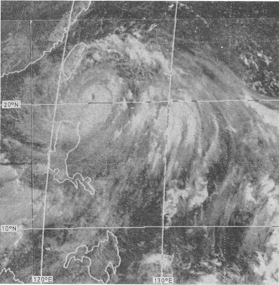 GMS-1 visible picture of Typhoon Hope taken around 9.00 a.m. on 1 August 1979