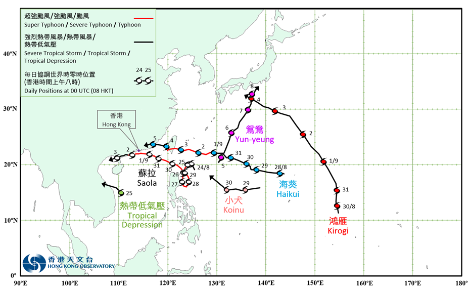 Provisional Tropical Cyclone Tracks in September 2023.