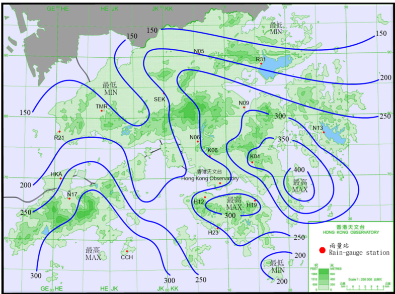 Rainfall distribution on 18 – 20 July 2021 (isohyets in millimetres)