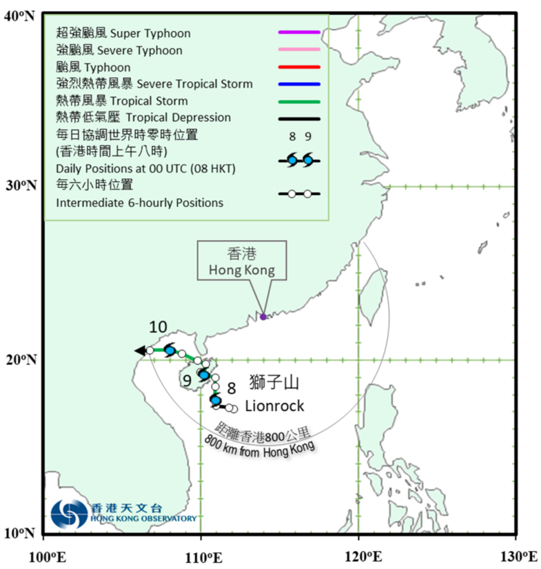 Track of Lionrock (2117): 7 - 10 October 2021