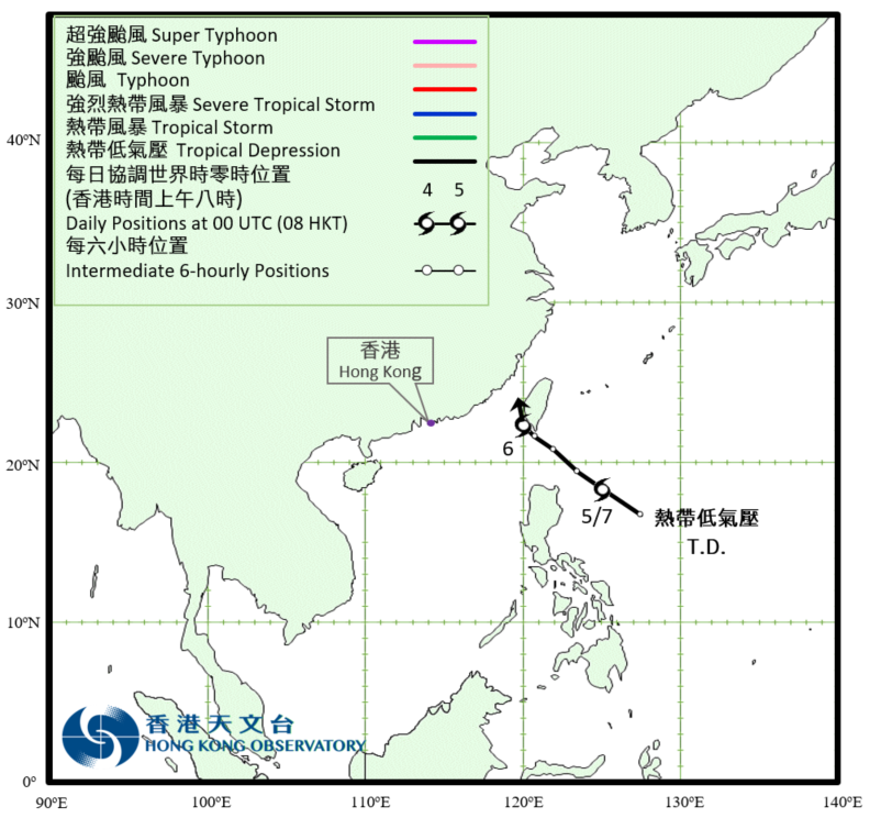 Track of Tropical Depression of 5 – 6 July