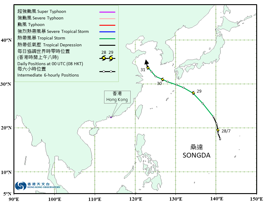 Track of Tropical Storm Songda (2205)