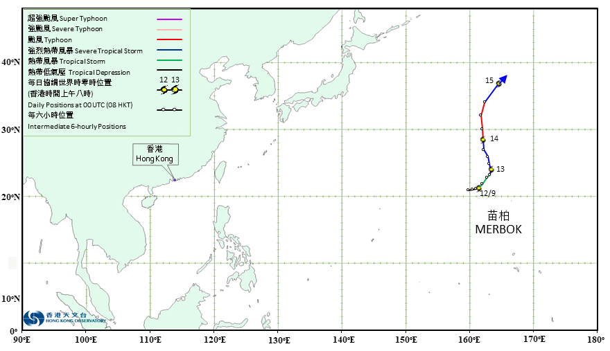 Track of Typhoon Merbok (2213)