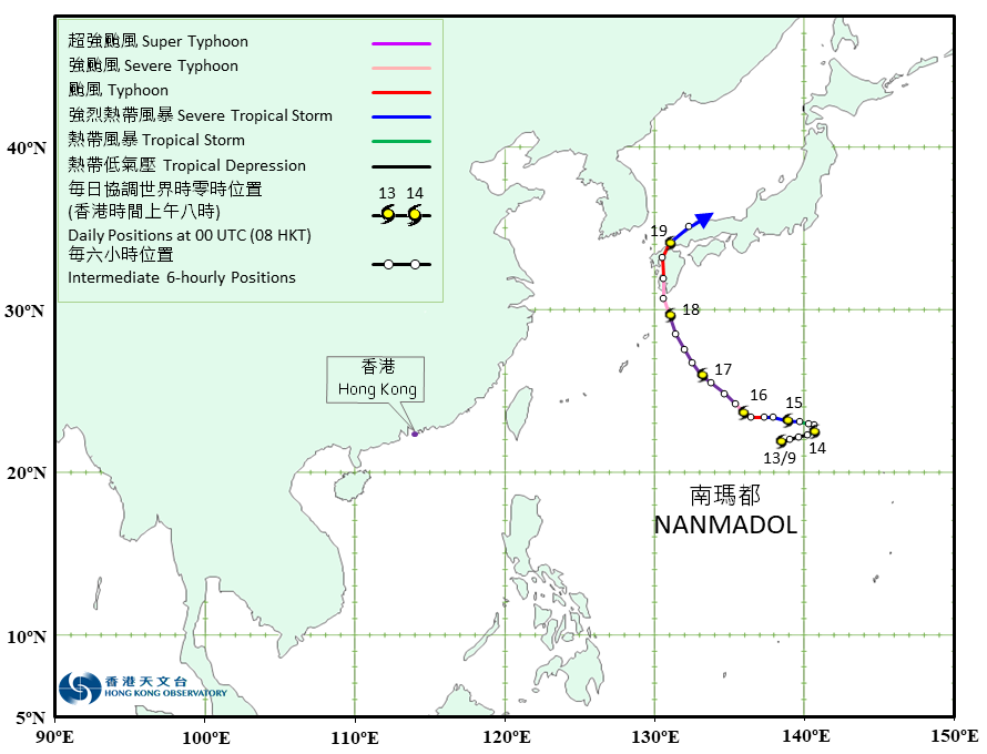 Track of Super Typhoon Nanmadol (2214)