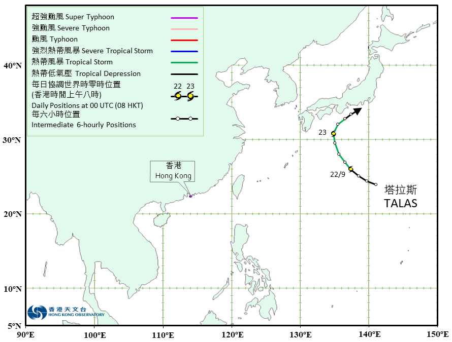 Track of Tropical Storm Talas (2215)