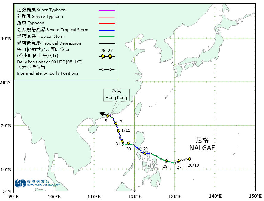 Track of Severe Tropical Storm Nalgae (2222)