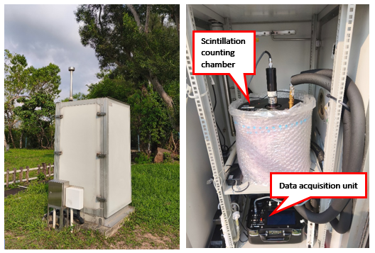 Equipment installed at King’s Park for monitoring outdoor Radon activity concentration