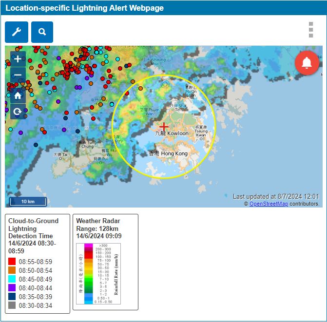 LLocation-specific Lightning Alert Webpage