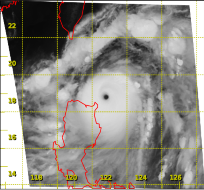 二零二一年九月十日下午8时左右超强台风灿都(2114)的红外线卫星图片