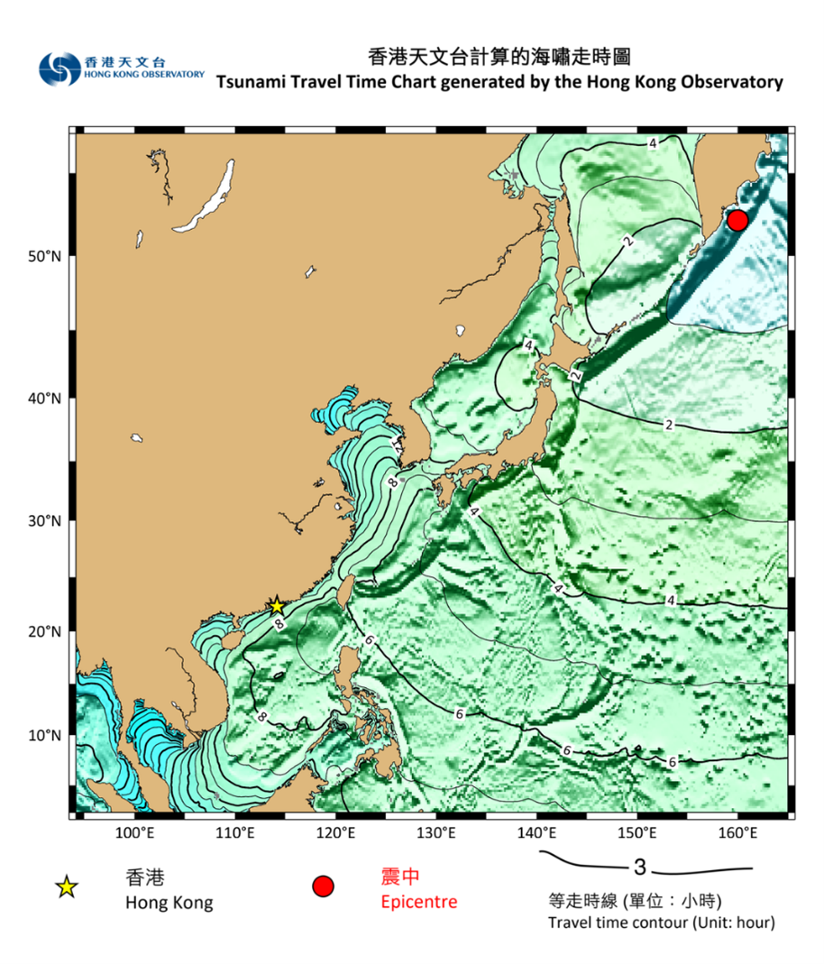 The Hong Kong Observatory’s Tsunami Travel Time Chart