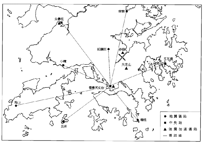 圖一 : 顯示香港地震台網